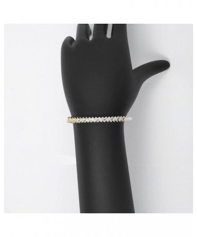 Open Cuff Bangle Cubic Zirconia Classic Tennis Bracelet 14K Gold Plated Jewelry for Women Girls Women $13.91 Bracelets