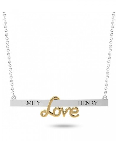 Personalized Customized Bar with Name Engraved Necklace for Women Teen Love Bar $14.03 Necklaces