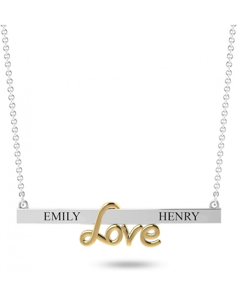 Personalized Customized Bar with Name Engraved Necklace for Women Teen Love Bar $14.03 Necklaces