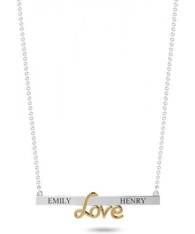 Personalized Customized Bar with Name Engraved Necklace for Women Teen Love Bar $14.03 Necklaces