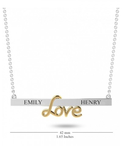 Personalized Customized Bar with Name Engraved Necklace for Women Teen Love Bar $14.03 Necklaces