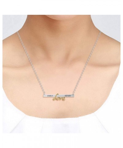 Personalized Customized Bar with Name Engraved Necklace for Women Teen Love Bar $14.03 Necklaces