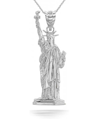 Flame Statue Of Liberty New York in Solid Sterling Silver Pendant Necklace and Pendant Only Pendant + 18" Chain $16.10 Necklaces