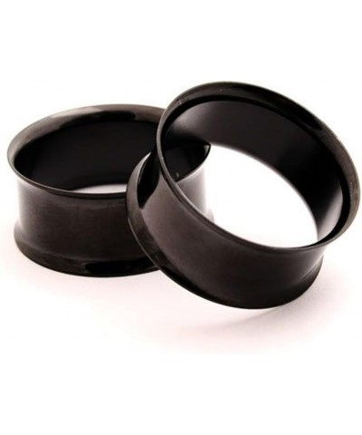 Black Steel Double Flare Tunnels - 1-1/4 Inch - 32mm - Sold As a Pair $12.98 Body Jewelry