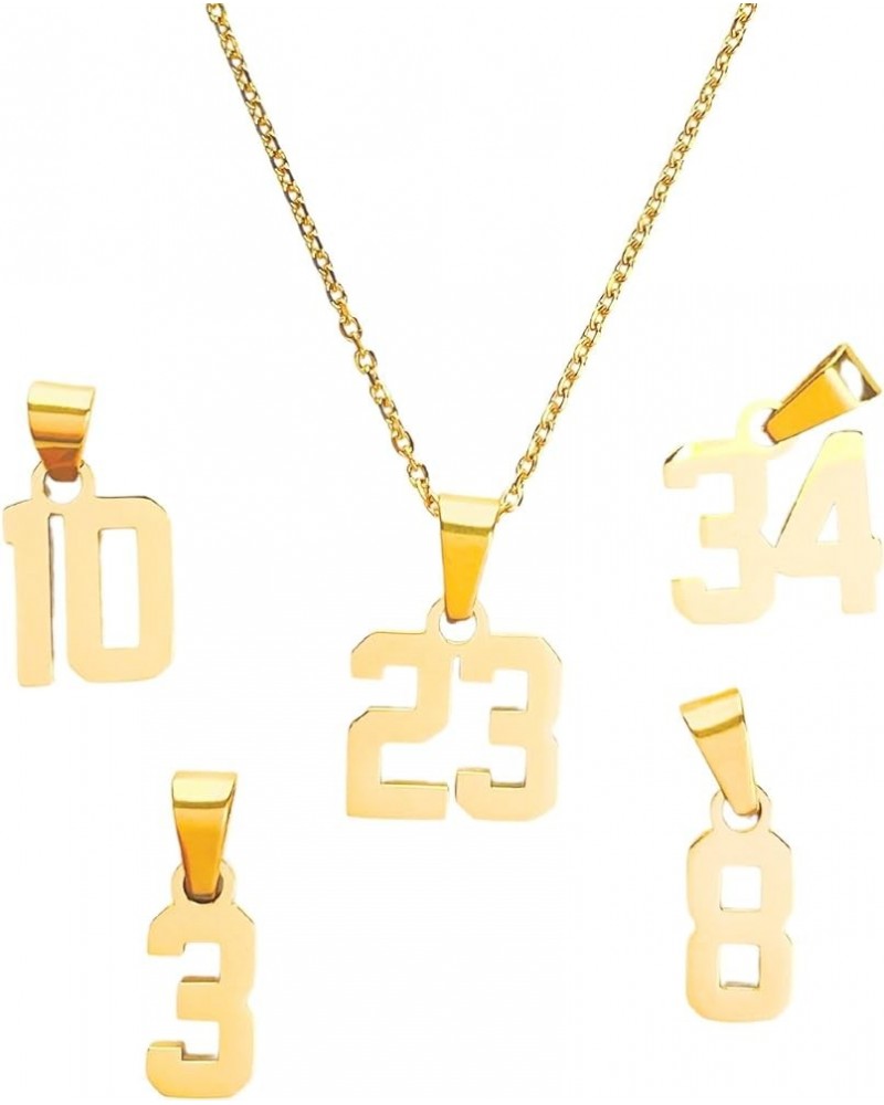 Mini Number Pendant Necklace Gold - Jersey Number Pendant Charm with Chain 94 $16.80 Necklaces