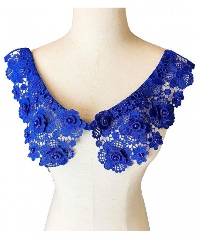 1PC Lady Girls Pearl Lace Floral Hollow Out Detachable False Collar for Shirt Sweater Clothing Accessories,Royal Blue Royal B...