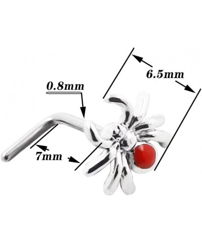 20G L Shape and Pin Bone Screw Spider Fashion Nose Rings Piercing Nose Studs 316L Surgical Stainless Steel Nostril Piercings ...