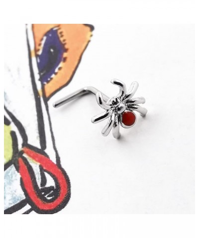 20G L Shape and Pin Bone Screw Spider Fashion Nose Rings Piercing Nose Studs 316L Surgical Stainless Steel Nostril Piercings ...