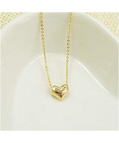 316L Stainless Steel Classic Women Gold Heart Bib Link Chain Pendant Necklaces Lovely Peach Heart Necklace $6.42 Necklaces
