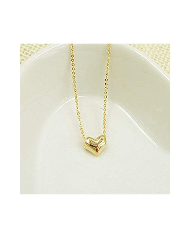 316L Stainless Steel Classic Women Gold Heart Bib Link Chain Pendant Necklaces Lovely Peach Heart Necklace $6.42 Necklaces