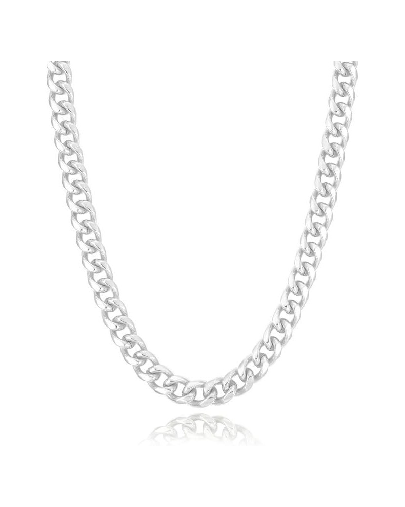 Solid 925 Sterling Silver 3.5/5/7/10mm Gold/Silver Cuban Link Curb Chain Necklace for Men Women 925 Sterling Silver Chain 16-...