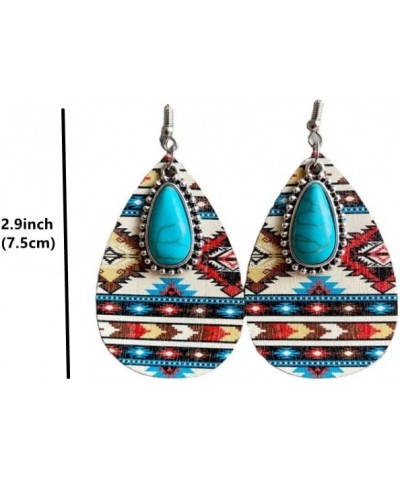 Wooden Dangle Earrings for Women African Natural Wood Teardrop Earrings Bohemian Ethnic Statement Lightweight Drop Earrings B...