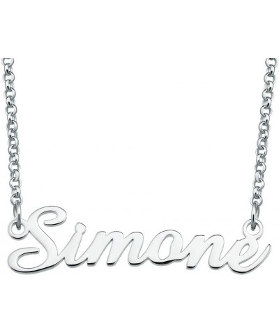 Name Necklace Personalized Custom Any Name 925 Sterling Silver Initial Pendant Jewelry for Women Men Simone $18.80 Necklaces