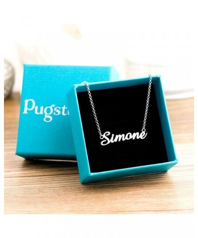 Name Necklace Personalized Custom Any Name 925 Sterling Silver Initial Pendant Jewelry for Women Men Simone $18.80 Necklaces