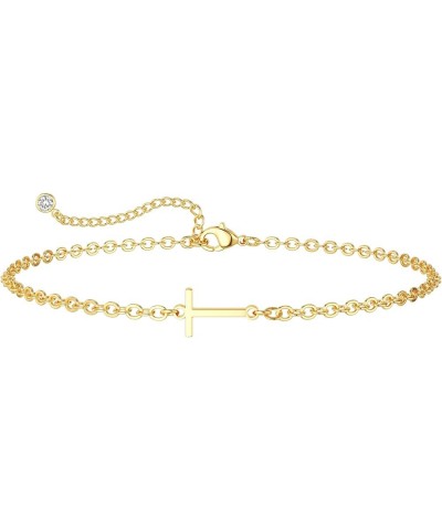 Initial Gold Bracelets for Women Trendy, Dainty 14K Gold Letter Charm Bracelet Cute Jewelry Simple Monogram Bracelets Fashion...