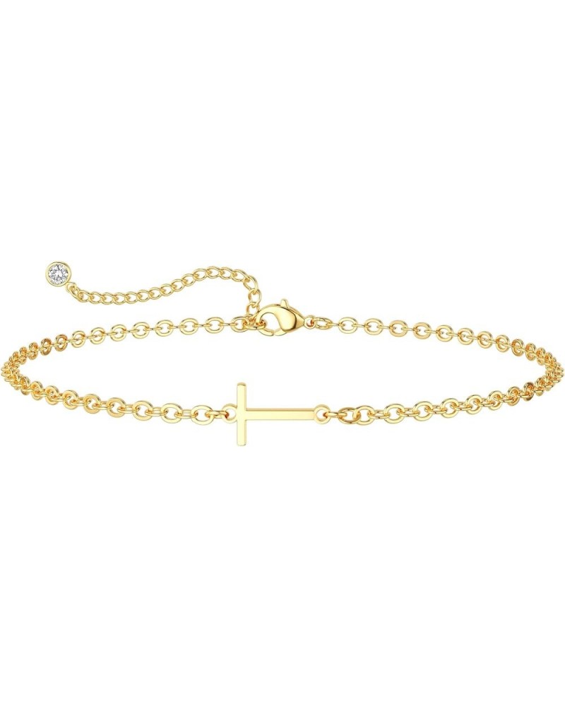 Initial Gold Bracelets for Women Trendy, Dainty 14K Gold Letter Charm Bracelet Cute Jewelry Simple Monogram Bracelets Fashion...