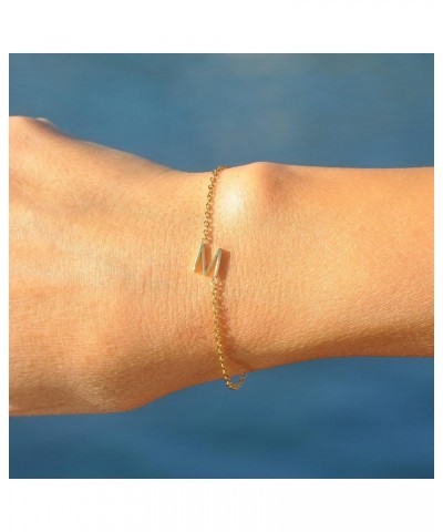 Initial Gold Bracelets for Women Trendy, Dainty 14K Gold Letter Charm Bracelet Cute Jewelry Simple Monogram Bracelets Fashion...