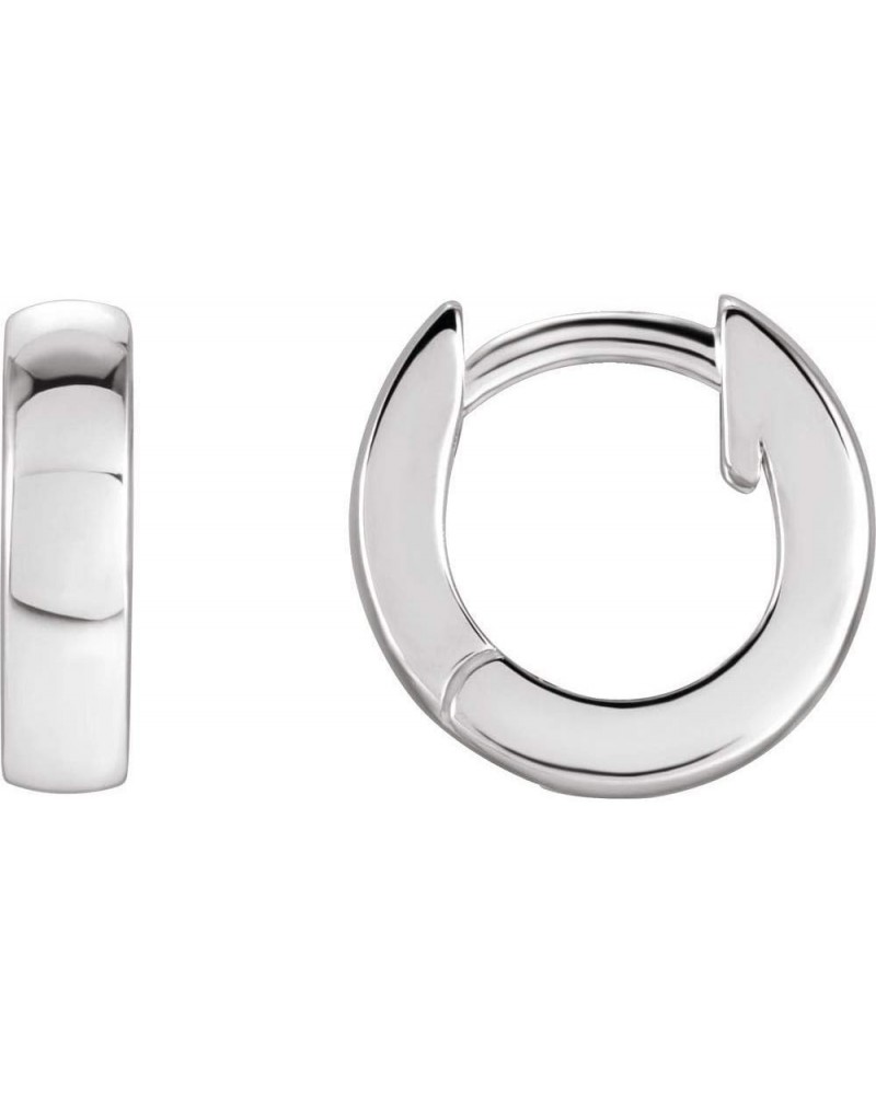 Hinged Hoop Huggie Earrings Small (9.5mm x 2.4mm) 925 Sterling Silver $201.60 Earrings