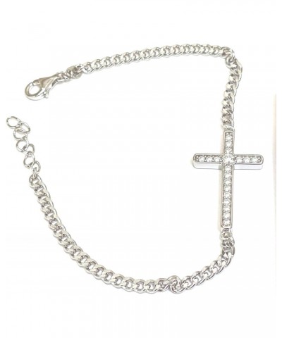 18kt Handmade Designer Cross Fine Jewelry for women Cross Diamond Bracelet .35ct Platinum White Gold Vermeil Christian Jewell...