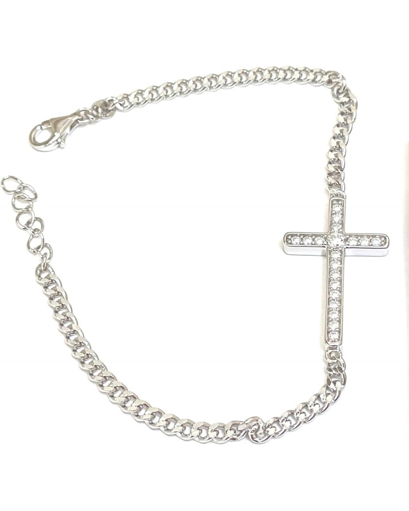 18kt Handmade Designer Cross Fine Jewelry for women Cross Diamond Bracelet .35ct Platinum White Gold Vermeil Christian Jewell...