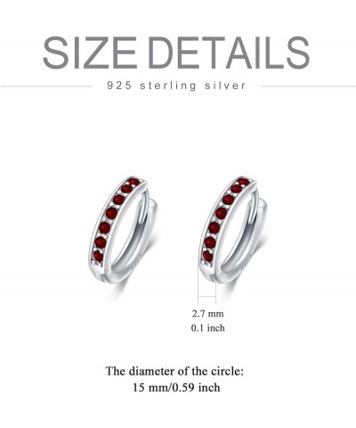 S925 Sterling Silver Birthstone Huggie Small Hoop Earrings for Women Girls Teens, Made with Cubic Zirconia and Austrian Cryst...