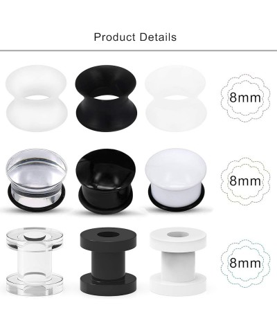 Screw Fit Ear Gauges Kit Acrylic Tunnel Expander Stretcher Earrings Ultra Thin Silicone Ear Skin Flexible Flesh Earlobe Plugs...