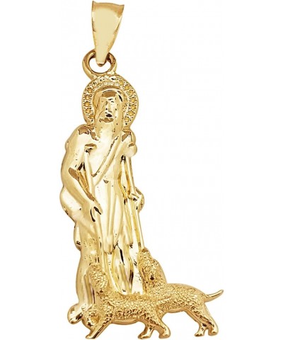 10K Yellow Gold Saint Lazarus Pendant Charm Patron Pendant St. Lazarus 1.4 inch $43.00 Pendants