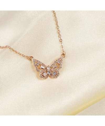 Women's Choker Necklace Fish Bone The Big Dipper Butterfly Necklace 14K Gold Plated Necklace rose gold $8.09 Necklaces