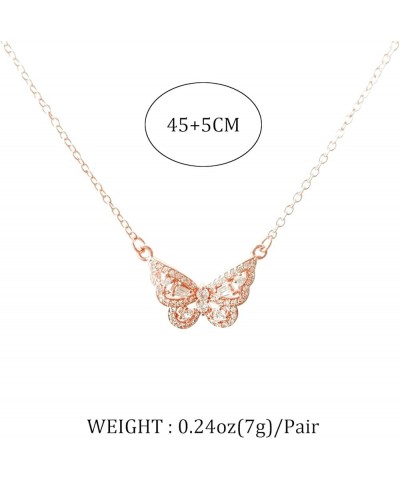 Women's Choker Necklace Fish Bone The Big Dipper Butterfly Necklace 14K Gold Plated Necklace rose gold $8.09 Necklaces