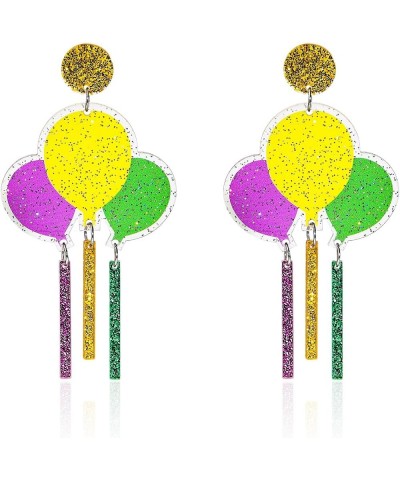 Mardi Gras Acrylic Earrings Carnival Theme Mask Crown Hat High Heels Shoes Balloon Earrings MARDI GRAS Letter Dangle Earrings...