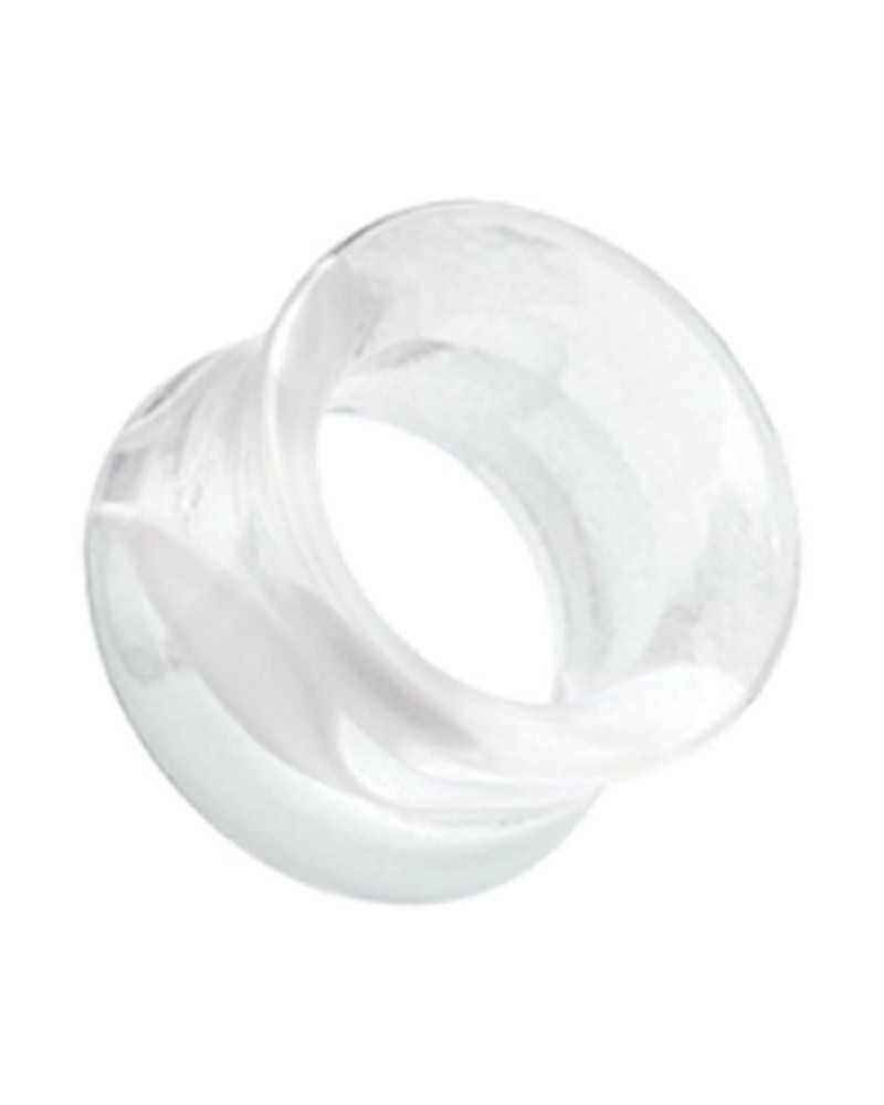 Marble Swirl Acrylic Double Flared Ear Gauge Tunnel Plug (Sold by Pair) 0 GA, Clear $10.63 Body Jewelry