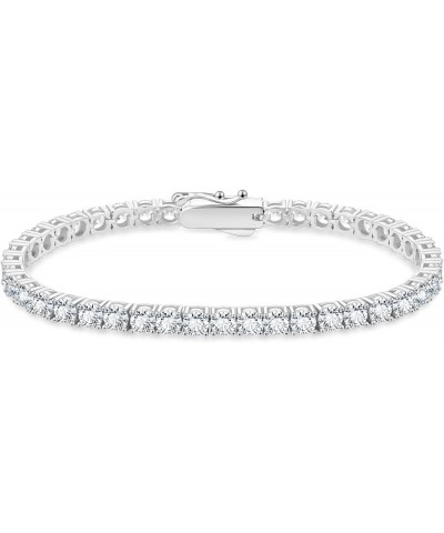 KRKC&CO 2/3/4/5mm Tennis Bracelet, S925 Sterling Silver with 14k Gold/White Gold Plated, Iced Out 5A Cubic Zirconia Stones, f...