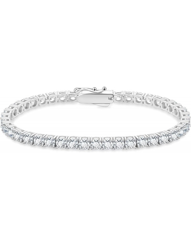 KRKC&CO 2/3/4/5mm Tennis Bracelet, S925 Sterling Silver with 14k Gold/White Gold Plated, Iced Out 5A Cubic Zirconia Stones, f...