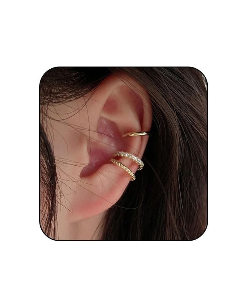 Ear Cuff Earrings Set for Women Girls,Trendy Crystal Non Piercing Clip on Earrings Cartilage Cuff Earrings Fake Earrings Jewe...