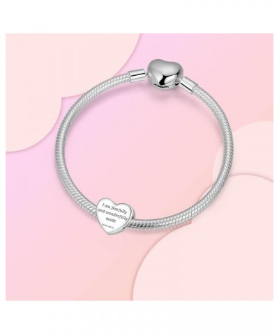 LUXILLA Love You Best Friend Grandma Wife Heart Charm 925 Sterling Silver Charms Fit for Bracelets Necklace Valentine's Day M...