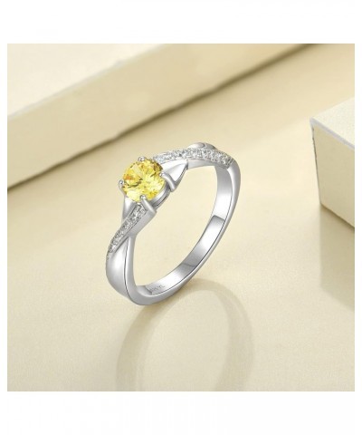 925 Sterling Silver Engagement Ring 5MM 3A Cubic Zirconia Infinity Ring for Women 11-topaz-Nov $31.89 Rings