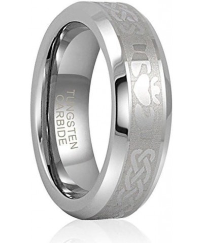 6MM Tungsten Carbide Beveled Edge Classic Irish Claddagh Design Wedding Band Ring For Men or Women $12.60 Rings