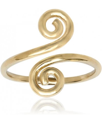 Curata Solid 10K Yellow or White Gold Adjustable Swirl Art Deco Toe Ring (10mm x 18mm) Yellow Gold $53.58 Body Jewelry