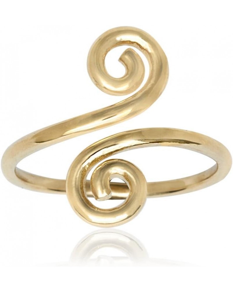 Curata Solid 10K Yellow or White Gold Adjustable Swirl Art Deco Toe Ring (10mm x 18mm) Yellow Gold $53.58 Body Jewelry