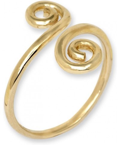 Curata Solid 10K Yellow or White Gold Adjustable Swirl Art Deco Toe Ring (10mm x 18mm) Yellow Gold $53.58 Body Jewelry