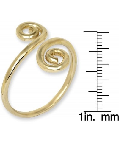 Curata Solid 10K Yellow or White Gold Adjustable Swirl Art Deco Toe Ring (10mm x 18mm) Yellow Gold $53.58 Body Jewelry