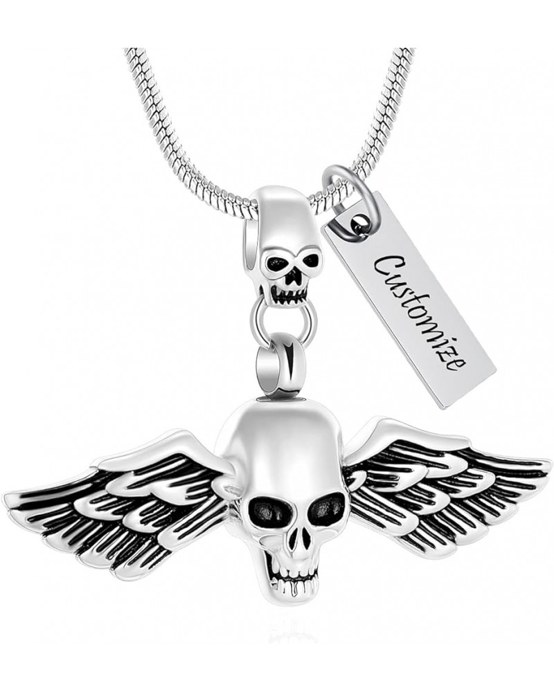 Cremation Jewelry - Skull Ashes Keepsake Stainless steel Unisx Design Cremation Urn Necklace Memorial Jewelry for Love Ashes ...