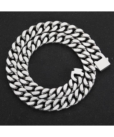 9mm Miami Cuban Link Chain for Men Women 316L Stainless Steel Boys Hiphop Silver Color Choker Necklace 16/18/20/22/24/26 Inch...