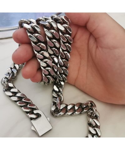 9mm Miami Cuban Link Chain for Men Women 316L Stainless Steel Boys Hiphop Silver Color Choker Necklace 16/18/20/22/24/26 Inch...