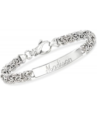 Italian Sterling Silver Byzantine Bar Bracelet 8-inch (Plain) $46.20 Bracelets