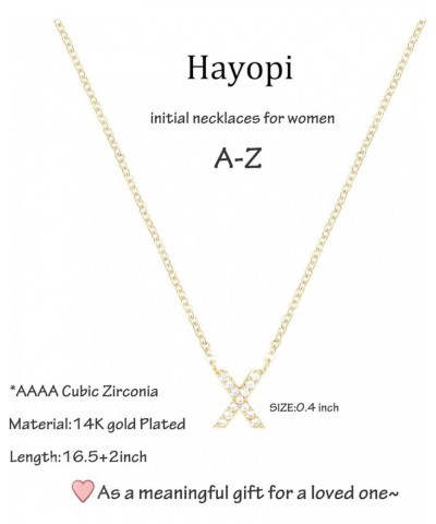 Initial Necklaces for Women,Dainty Gold Letter Necklace 14K Gold Plated Initial Necklace Cute CZ Personlized Name Pendant Nec...