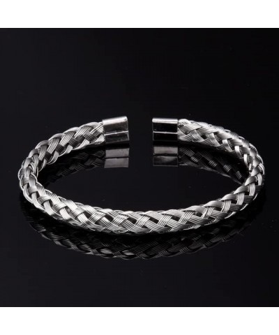 3pcs/set Classical Handmade Braiding Bracelet Hip Hop Men Pave CZ Leopard Head Roman Numeral Bracelet Stainless Steel Jewelry...