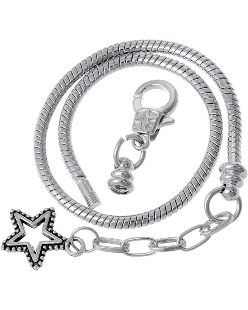 10pcs 9" Lobster Clasp Heart Lock Pendant Snake Chain European Charm Bracelet Silver Tone 20 CM Model 106 Silver $12.31 Brace...