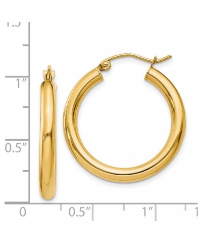 14K Yellow or White Gold Classic Round Hoop Earrings for Women |3mm Thick Hoops| Real 14K Gold Hoop Earrings Yellow Gold- 25m...