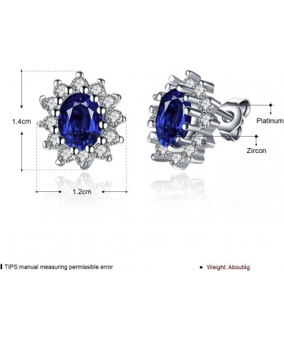 Princess Diana William Kate Middleton's Created Blue Sapphire Stud Earrings $11.12 Earrings